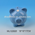 Blue pig design ceramic money box ,saving money bank